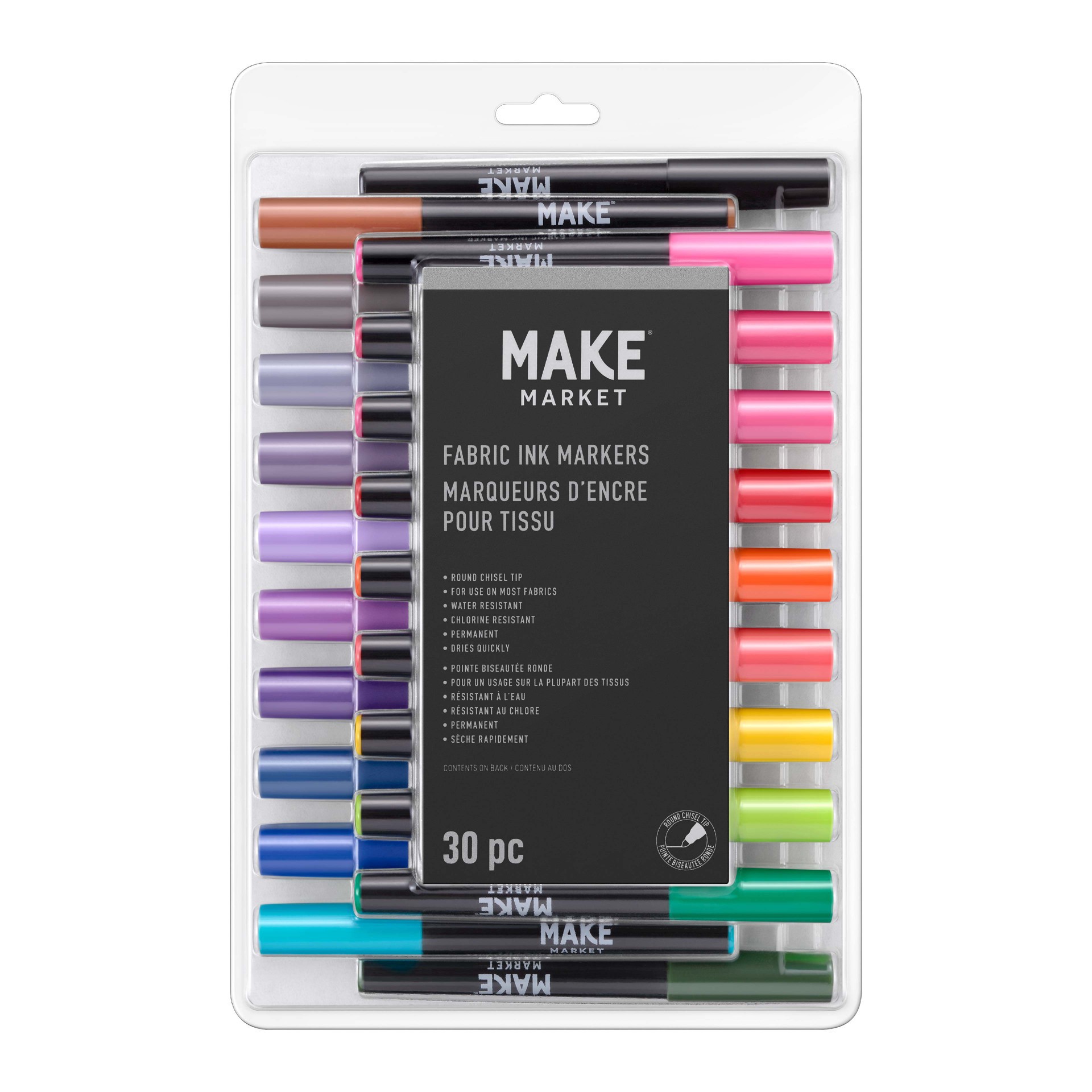 slide 2 of 5, 30 Color Fabric Ink Marker Set By Make Market, 1 ct
