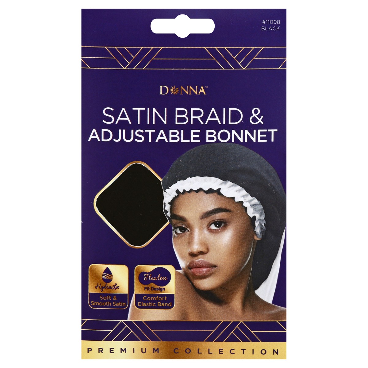 slide 1 of 9, Donna Braid Bonnet Black, 1 ct