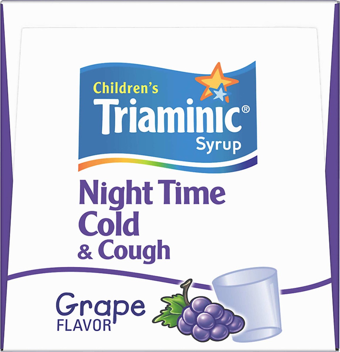 slide 7 of 10, Triaminic Nighttime Cold & Cough Relief Children's Cough Medicine, Grape Flavor - 4 Oz Bottle, 4 oz