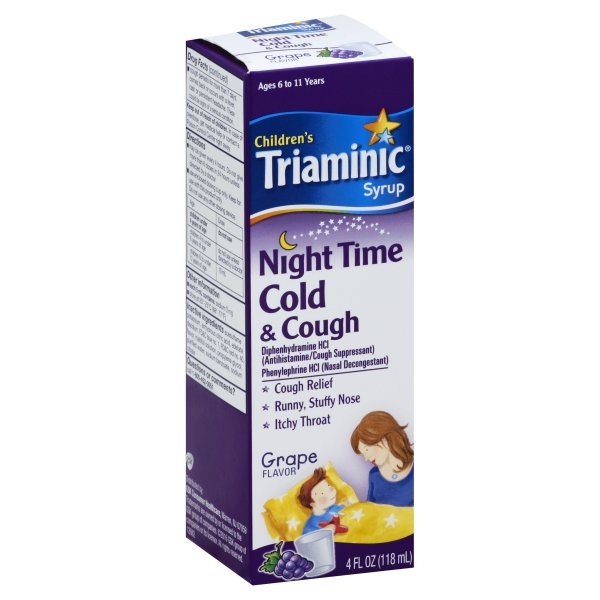 Triaminic Children's Syrup Night Time Grape Flavor Cold & Cough 4 oz 4