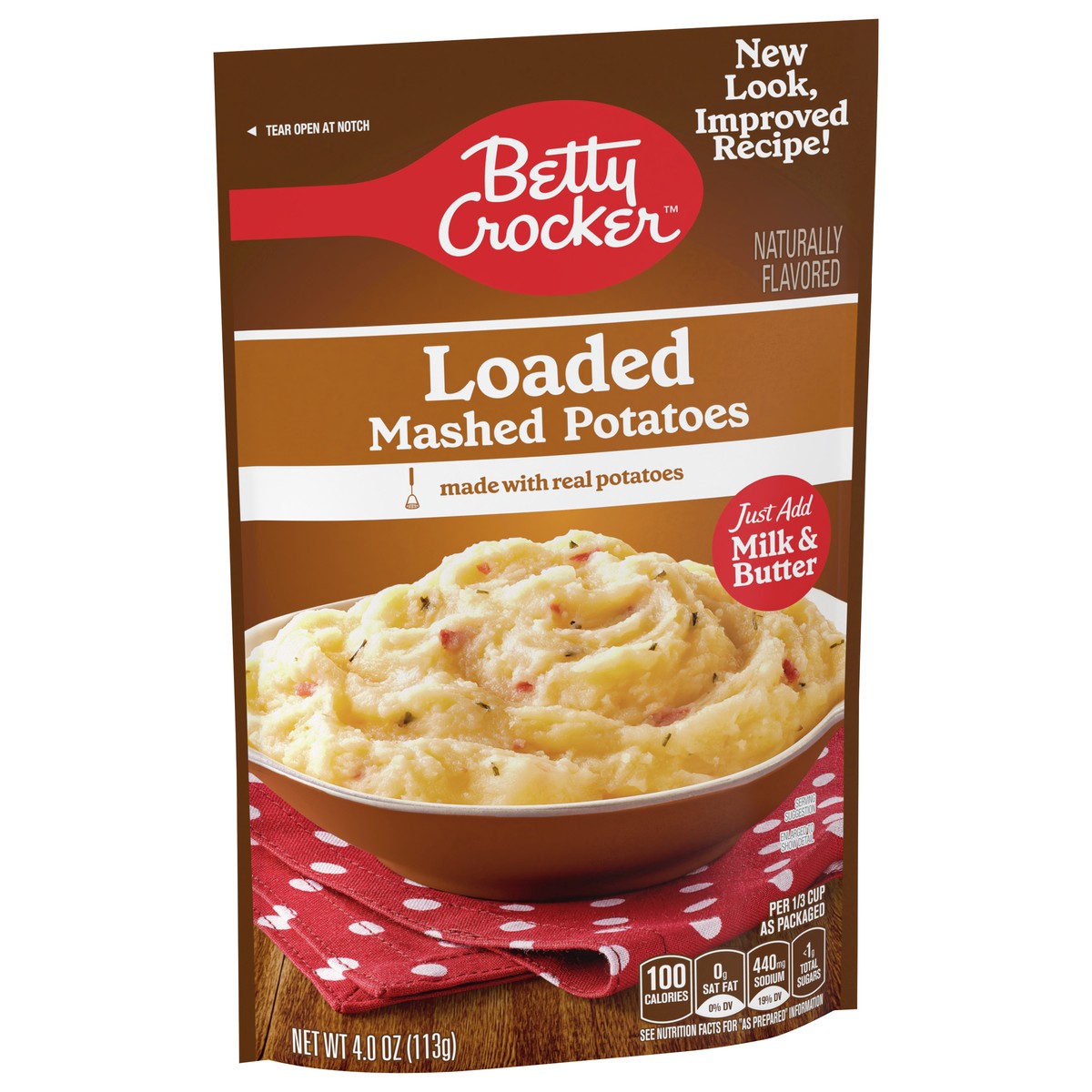 slide 3 of 8, Betty Crocker Loaded Mashed Potatoes, 4 ounces, 4 oz