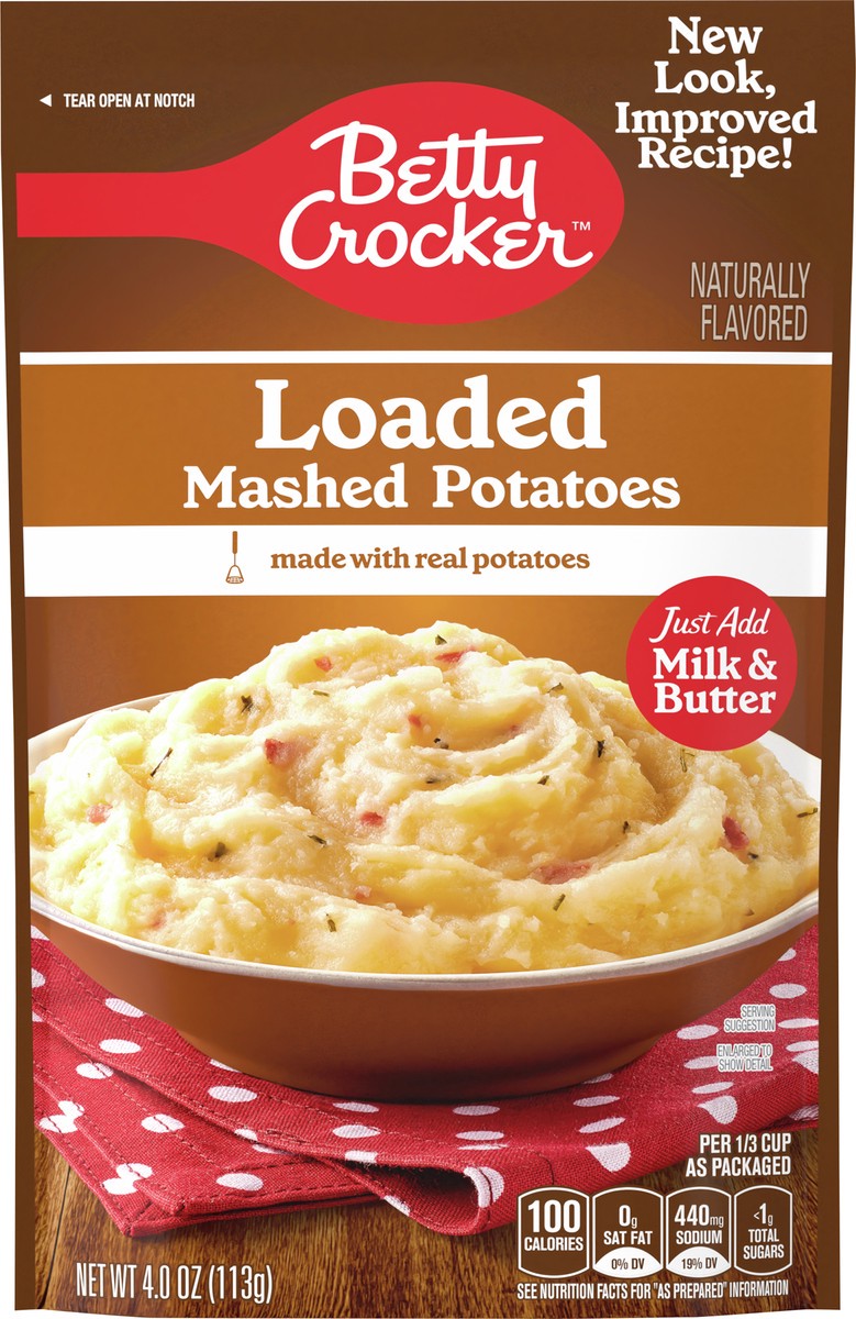 slide 4 of 8, Betty Crocker Loaded Mashed Potatoes, 4 ounces, 4 oz