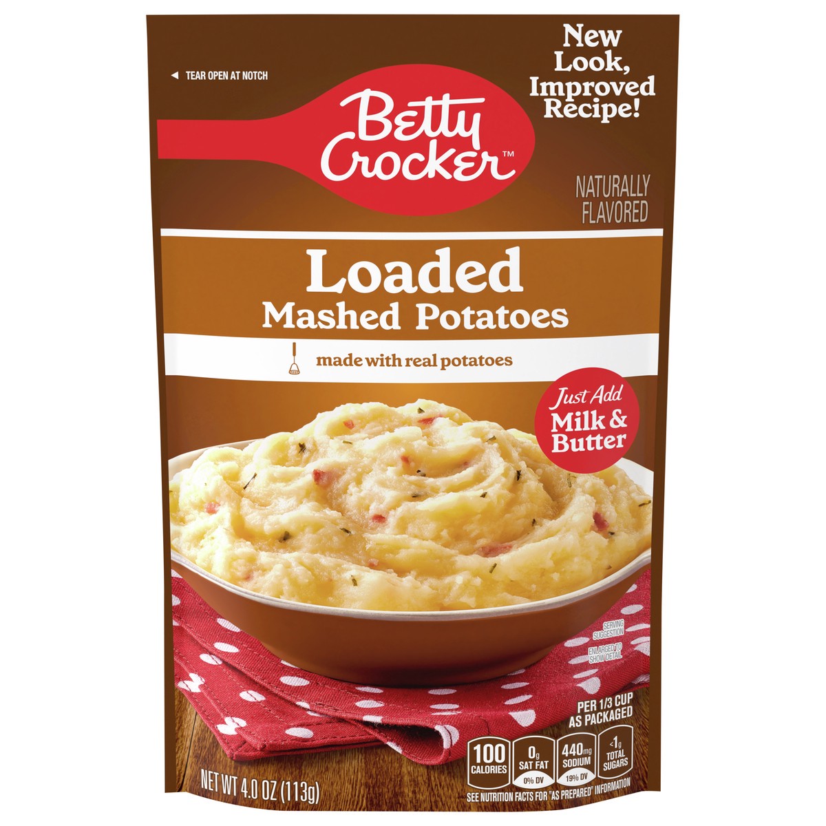 slide 1 of 8, Betty Crocker Loaded Mashed Potatoes, 4 ounces, 4 oz