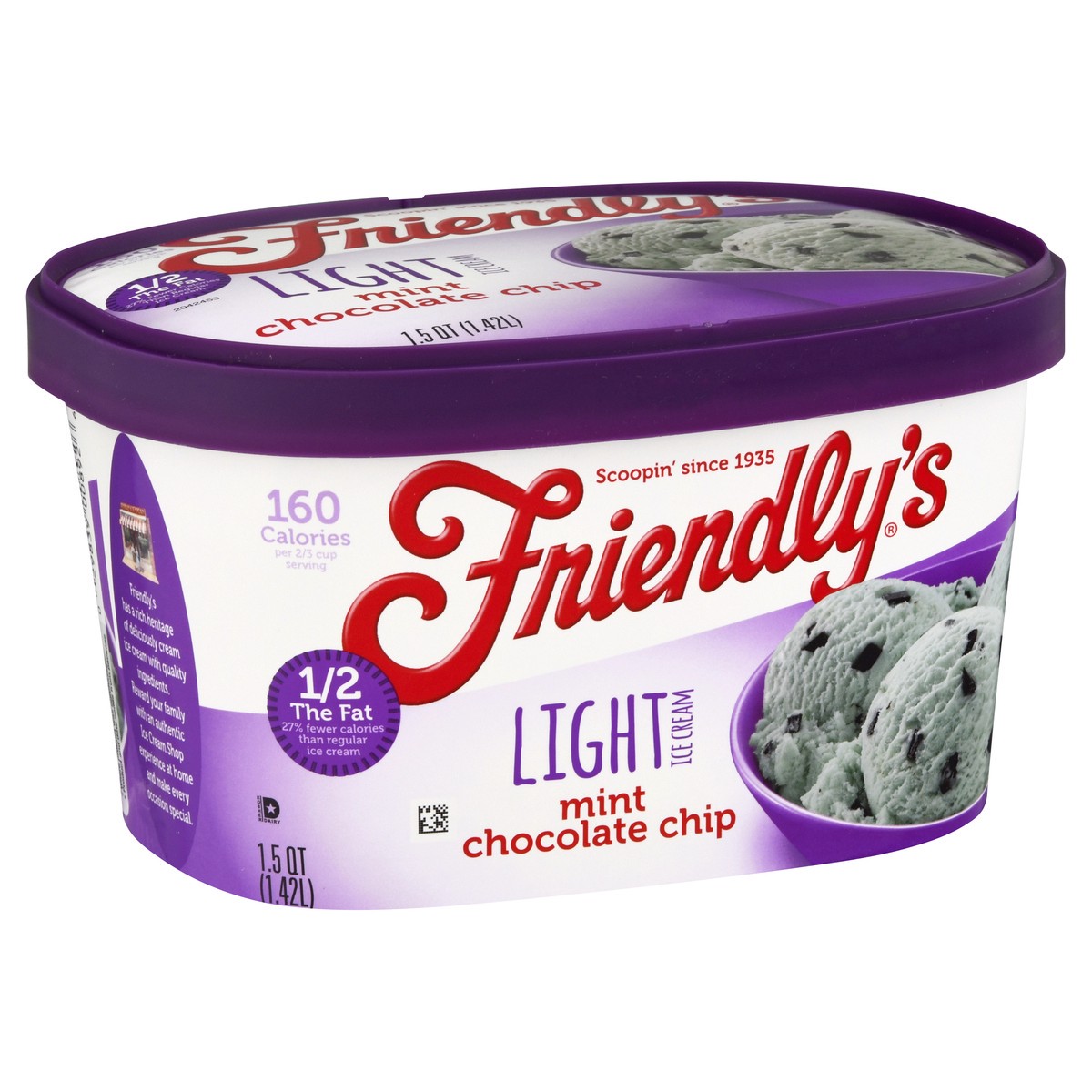 slide 2 of 12, Friendly's Light Mint Chocolate Chip Ice Cream 1.5 qt, 1.5 qt