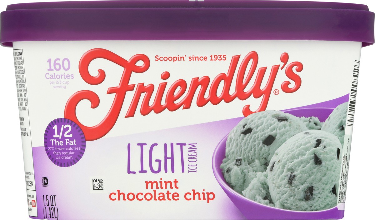 slide 4 of 12, Friendly's Light Mint Chocolate Chip Ice Cream 1.5 qt, 1.5 qt