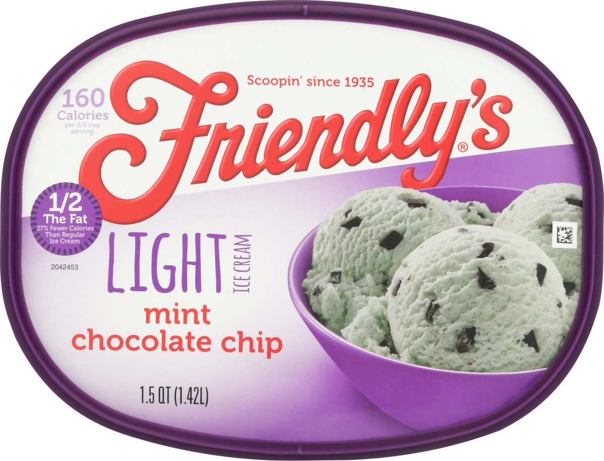 slide 10 of 12, Friendly's Light Mint Chocolate Chip Ice Cream 1.5 qt, 1.5 qt