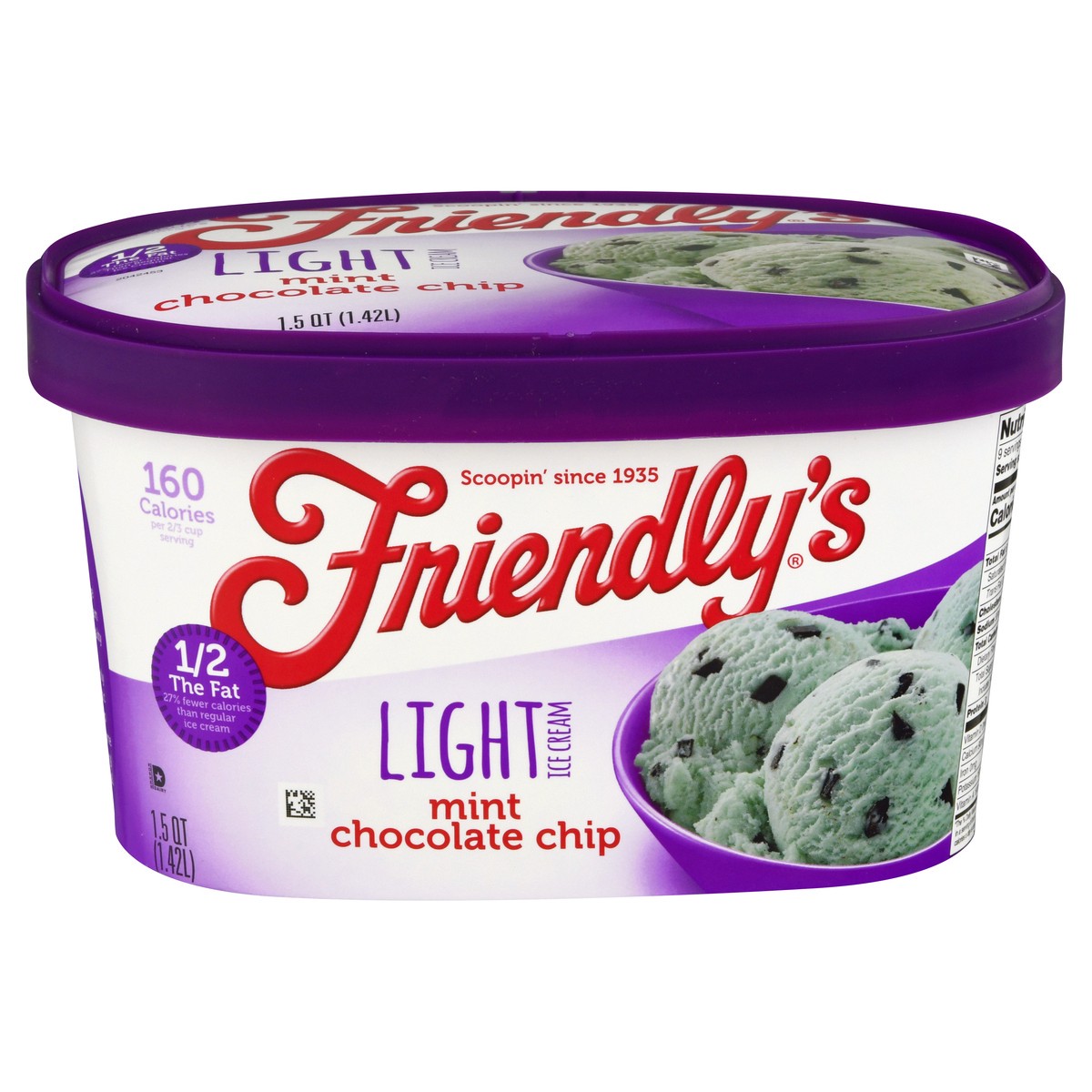 slide 1 of 12, Friendly's Light Mint Chocolate Chip Ice Cream 1.5 qt, 1.5 qt