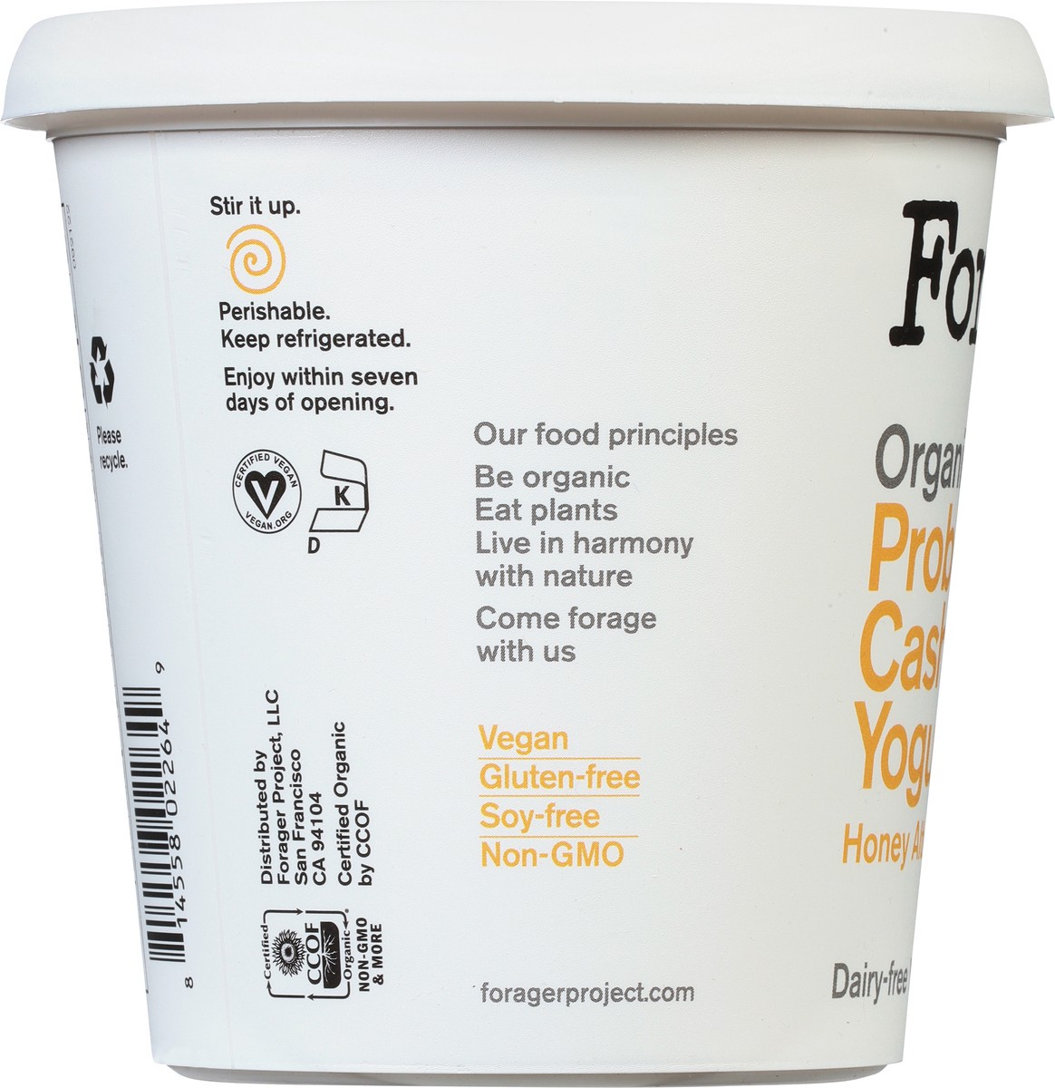 slide 4 of 9, Forager Project Probiotic Organic Dairy-Free Honey Alternative Cashewmilk Yogurt 24 oz, 24 oz