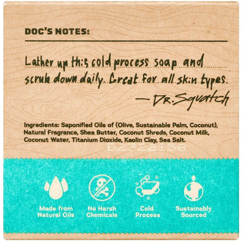 slide 2 of 7, Dr. Squatch Mens' Coconut Castaway Natural Soap 5 oz, 5 oz