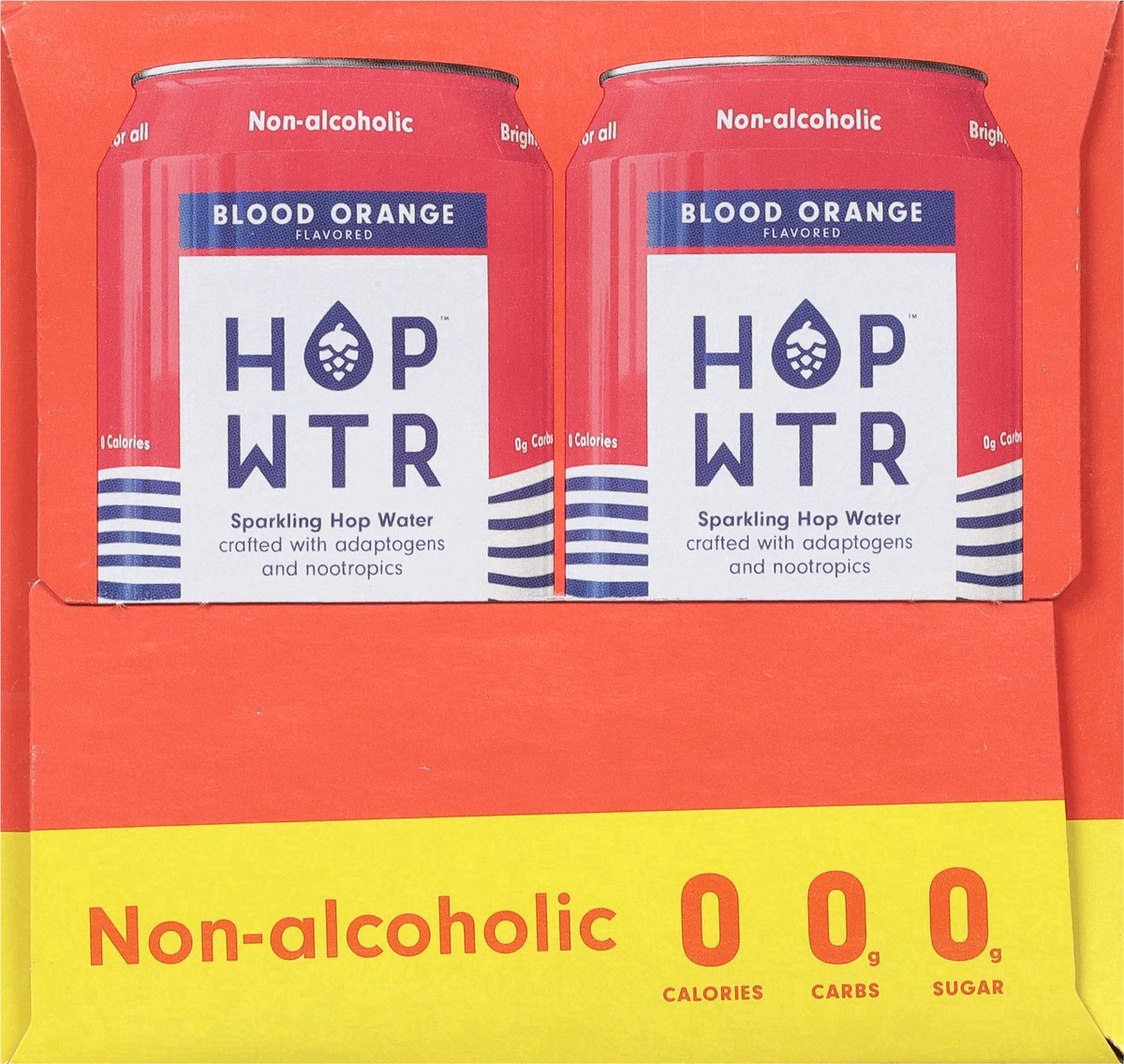 slide 5 of 9, Hop Wtr Non-Alcoholic Blood Orange Flavored Sparkling Hop Water 6 - 12 oz Cans, 6 ct; 12 oz