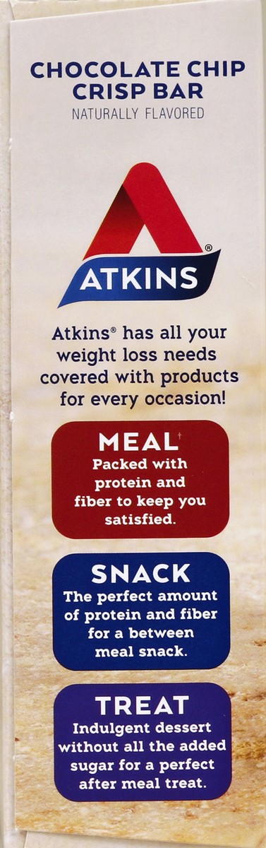 slide 4 of 8, Atkins Choc Chip Crisp Day Diet Break Bar, 6 oz