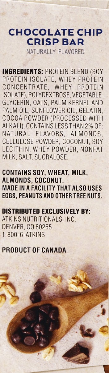 slide 3 of 8, Atkins Choc Chip Crisp Day Diet Break Bar, 6 oz