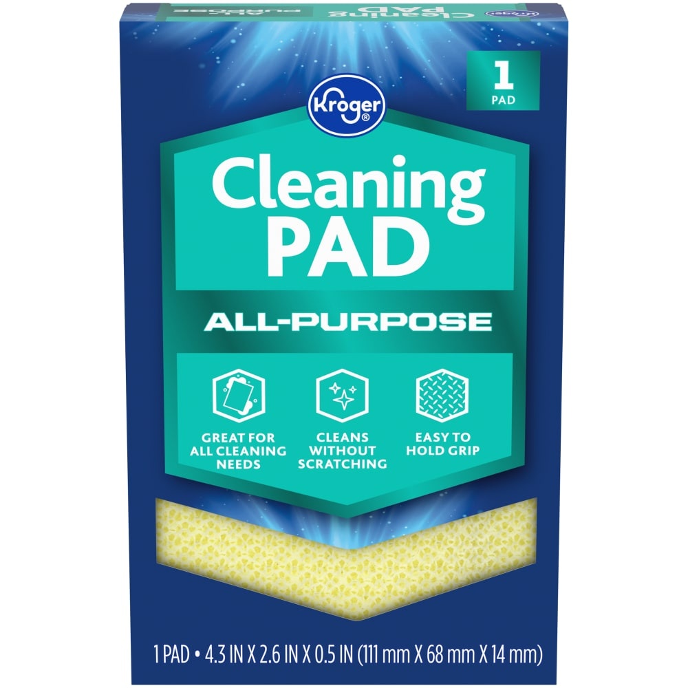 slide 1 of 1, Kroger Home Sense All Surface Cleaning Pad - Yellow, 4.3 in x 2.6 in