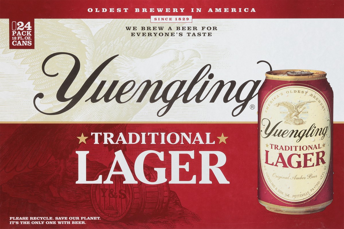 slide 5 of 9, Yuengling Traditional Lager Beer 24 - 12 fl oz Cans, 24 ct; 12 oz