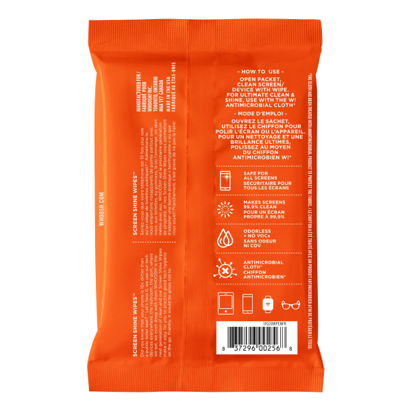 slide 5 of 7, WHOOSH! Screen Shine Wipes, Pack Of 20 Wipes, 20 ct