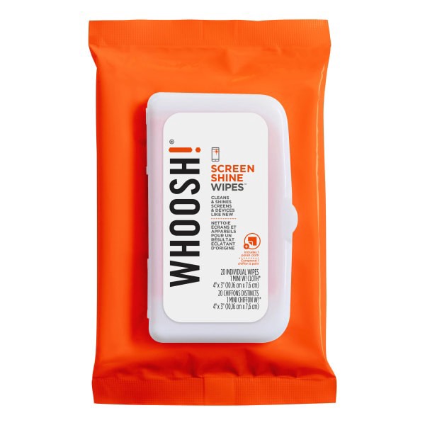slide 1 of 7, WHOOSH! Screen Shine Wipes, Pack Of 20 Wipes, 20 ct