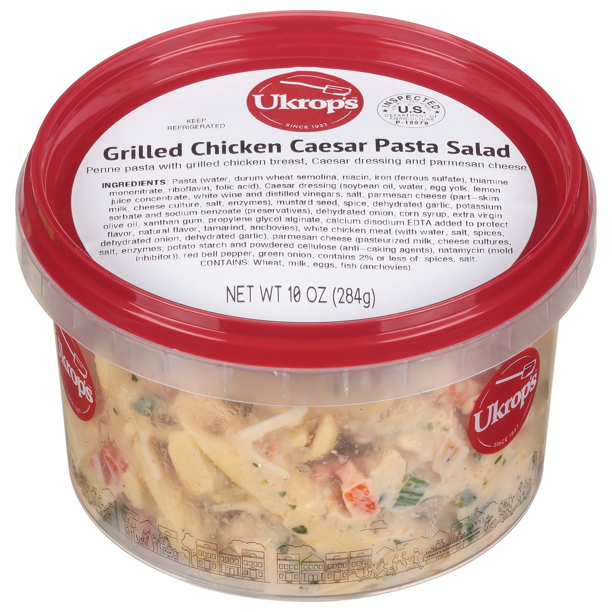 slide 1 of 1, Ukrop's Homestyle Foods Grilled Chicken Caesar Pasta Salad, 10 oz