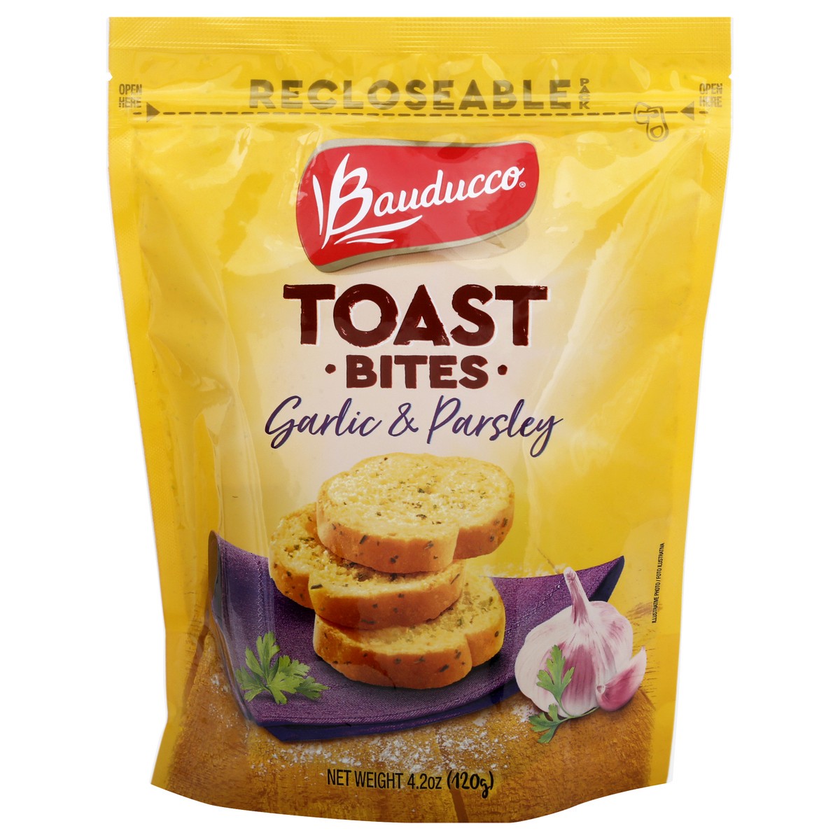 slide 2 of 12, Bauducco Garlic And Parsley Toast Bite, 4.2 oz