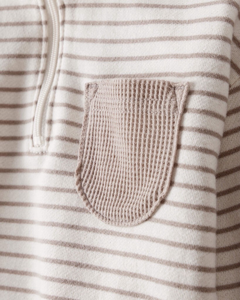 slide 5 of 5, Carter's Baby Boy 2-Piece Fleece Quarter-Zip & Jogger Set - Ivory Multi 18M, 2 pc