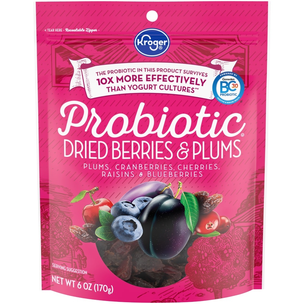slide 1 of 1, Kroger Probiotic Dried Berries & Plums, 6 oz