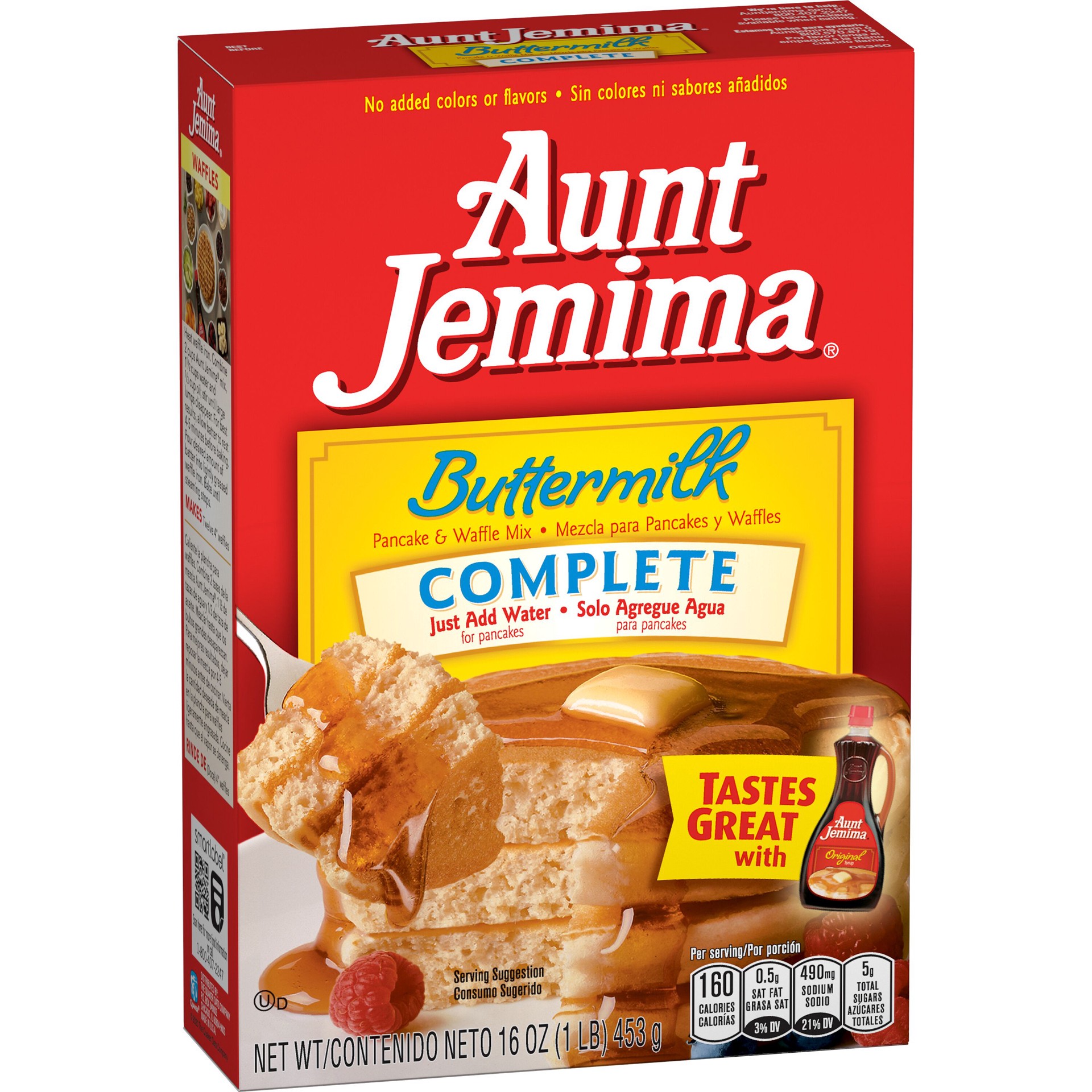 slide 1 of 6, Aunt Jemima Complete Buttermilk Pancake And Waffle Mix 16 Oz, 1 lb