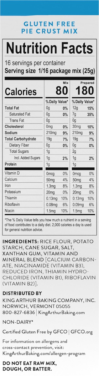 slide 6 of 6, King Arthur Gluten Free Pie Crust Mix, 14 oz