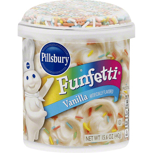 slide 3 of 3, Pillsbury Funfetti Vanilla Frosting, 15.6 oz