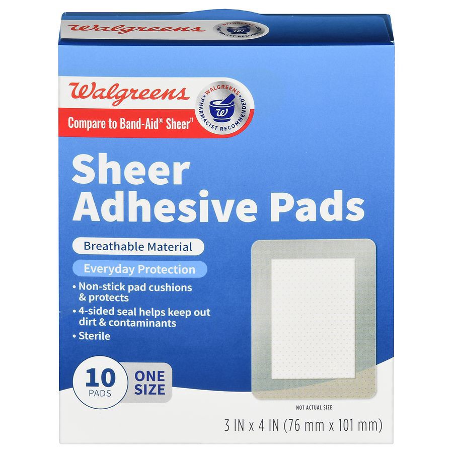 slide 1 of 5, Walgreens Walgreens Sheer Adhesive Bandages, 10 ct