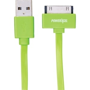 slide 1 of 1, PowerXcel 30-Pin To Usb Charge Cable, Green, 1 ct