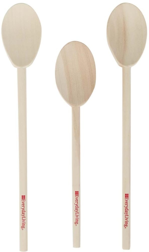 slide 1 of 1, Everyday Living Deluxe Wooden Spoon Set Natural, 3 ct