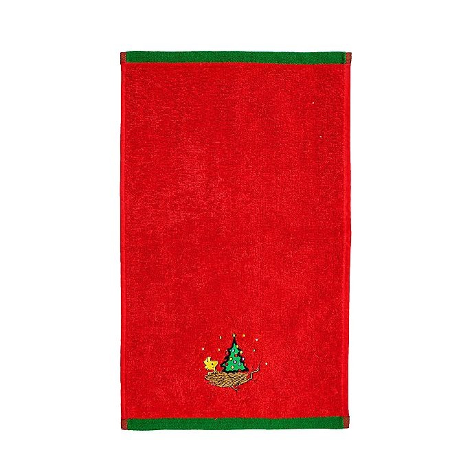 slide 1 of 1, Peanuts Be Merry Fingertip Towel - Red, 1 ct