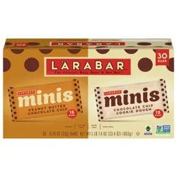 LÄRABAR Chocolate Mini Bars Variety Pack, Gluten Free Vegan Fruit & Nut Bars, 30 ct