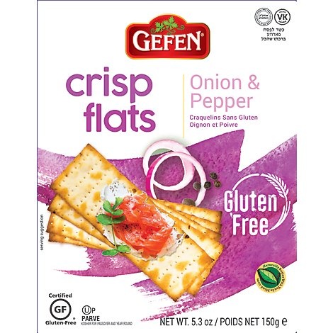 slide 1 of 1, Gefen Onion & Pepper Crisp Flats, 5.2 oz