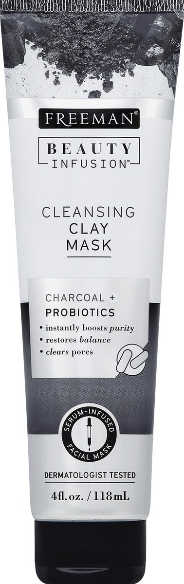 slide 2 of 2, Freeman Beauty Infusion Cleansing Clay Mask with Charcoal + Probiotics, 4 oz