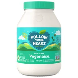 Follow Your Heart Vegenaise Dressing and Sandwich Spread, Soy Free, Dairy Free, Egg Free Mayo, Sandwich Spread for a Creamy, Tasty Egg Free Condiment, 32 FL OZ Jar