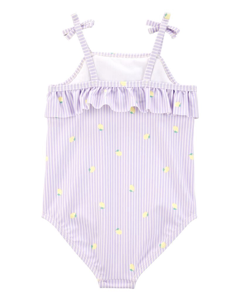 slide 2 of 3, Carter's Toddler 1-Piece Striped Lemon Swimsuit Purple 4T, 1 ct