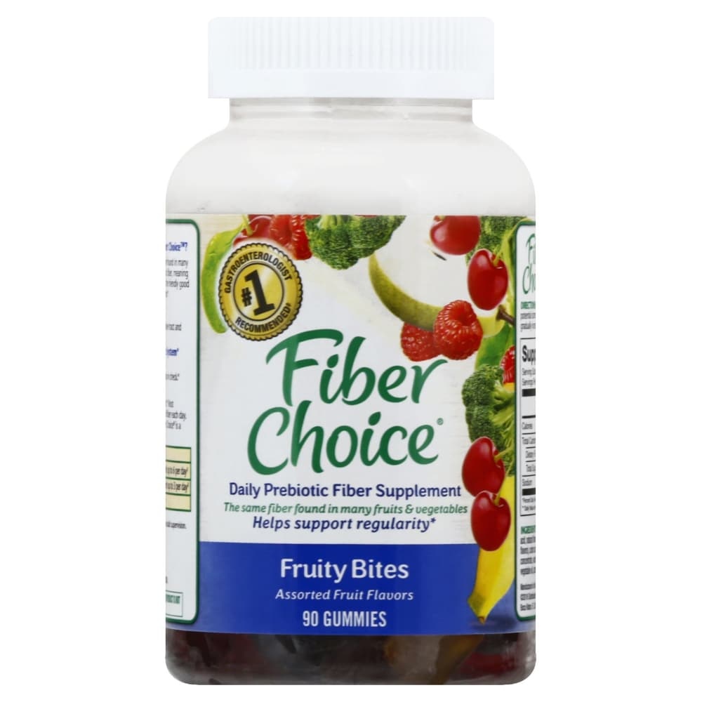 slide 1 of 1, Fiber Choice Assorted Fruit Fruity Bites Gummies, 90 ct