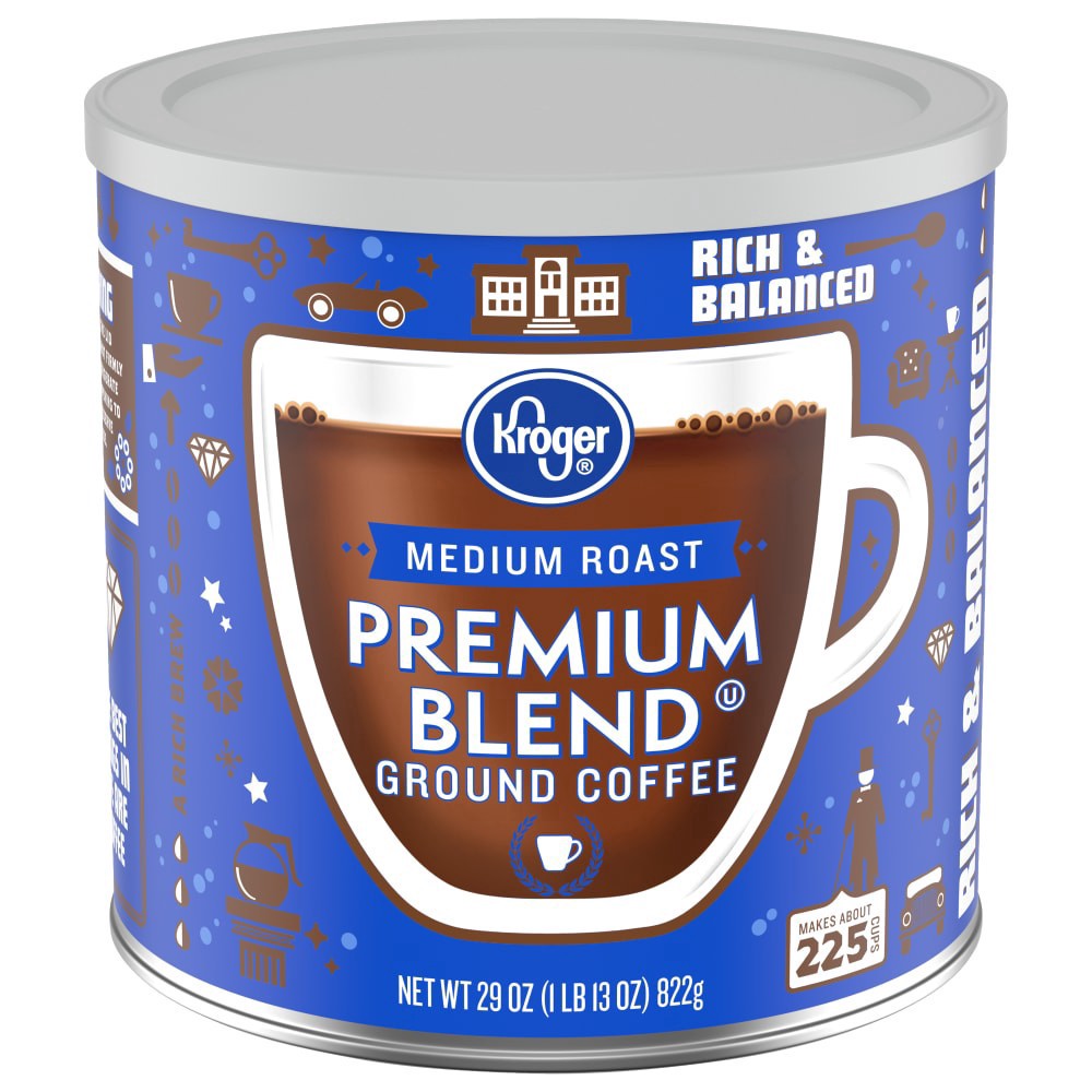 slide 1 of 5, Kroger Premium Blend Medium Roast Coffee - 29 oz, 29 oz