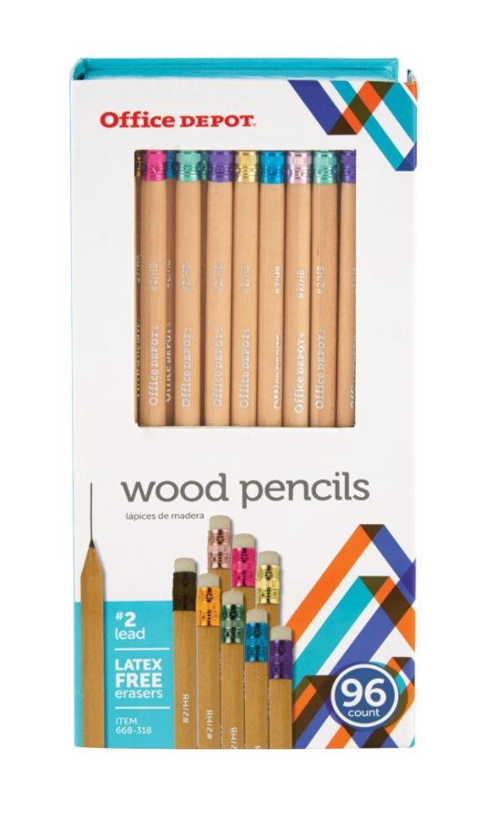 slide 2 of 4, Office Depot Brand Natural Wood Pencils, Unsharpened, #2 Medium Soft Lead, Pack Of 96, 96 ct