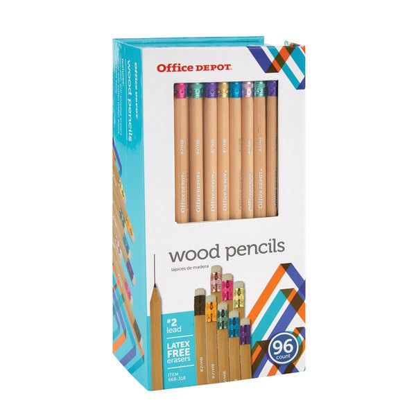 slide 1 of 4, Office Depot Brand Natural Wood Pencils, Unsharpened, #2 Medium Soft Lead, Pack Of 96, 96 ct