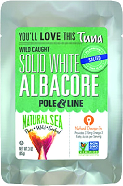 slide 1 of 1, Natural Sea Salted Solid White Albacore Tuna Pouch, 3 oz