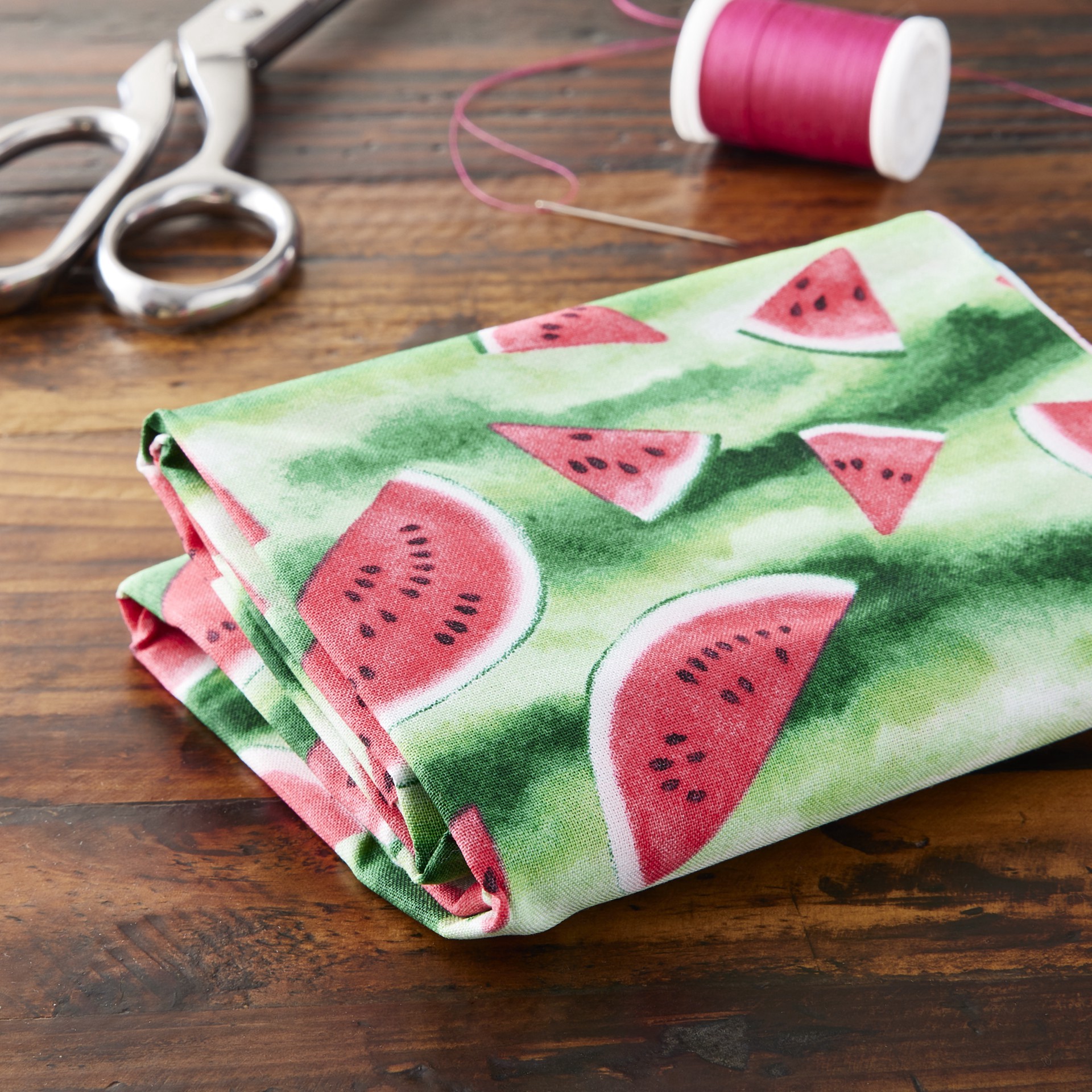 slide 4 of 4, Green Watermelon Cotton Fabric Bundle By Loops & Threads, 1 yd