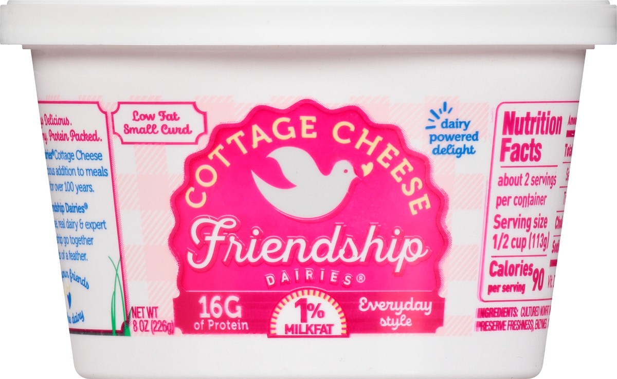 slide 2 of 13, Friendship Dairies Low Fat 1% Milkfat Everyday Style Small Curd Cottage Cheese 8 oz, 8 oz