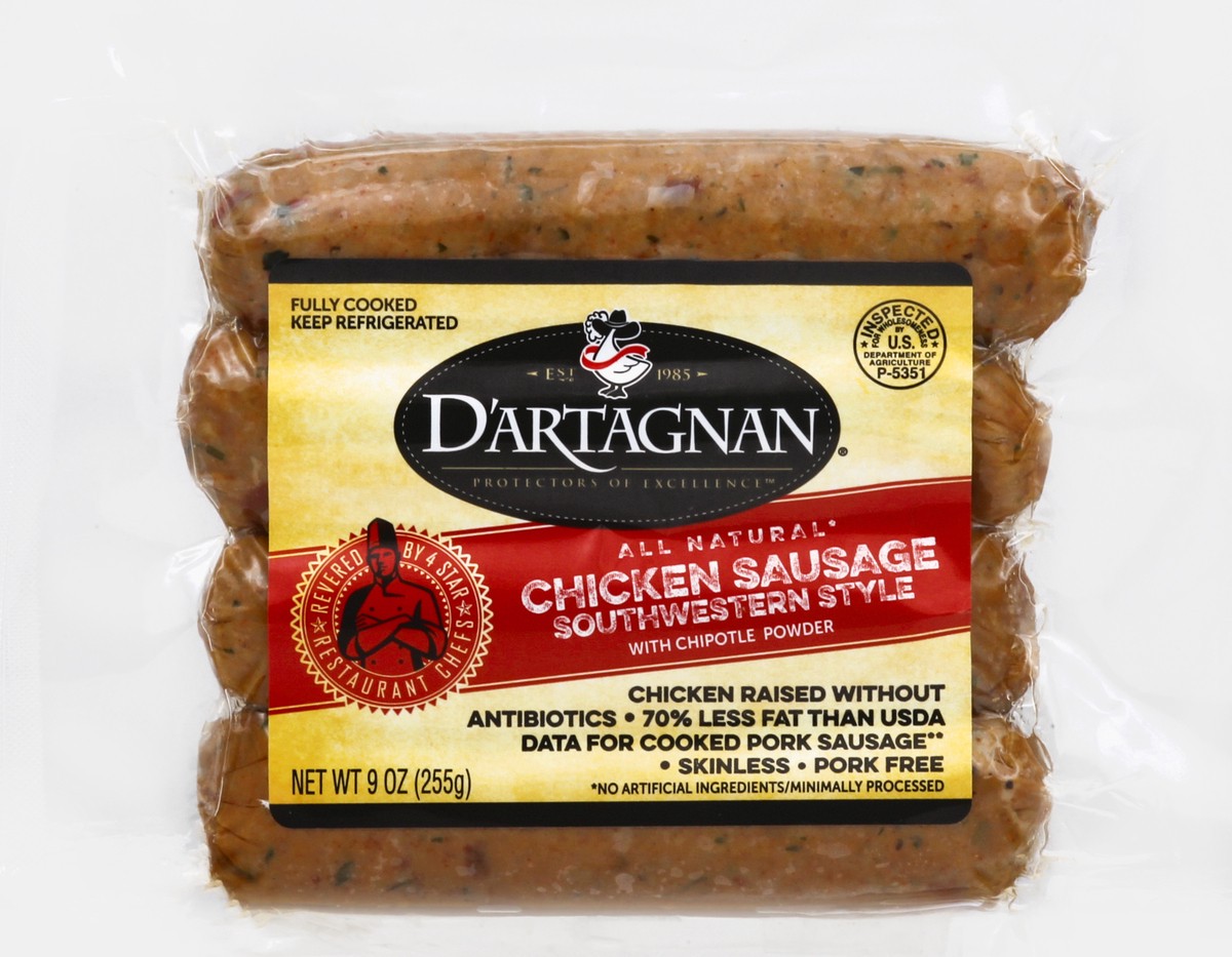 slide 1 of 9, D'Artagnan Southwestern Style Chicken Sausage 9 oz, 9 oz