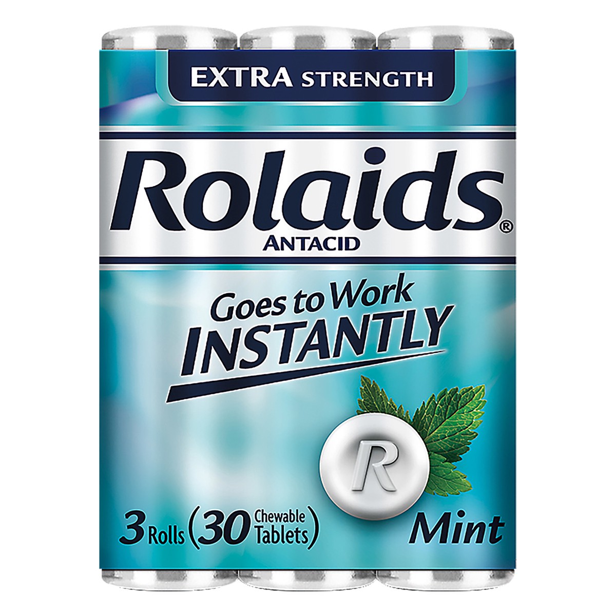 slide 1 of 2, Rolaids Extra Strength Mint Antacid Tablets, 30 ct