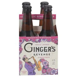 Ginger's Revenge Hibiscus Lavender Ginger Beer Bottle - 4 ct