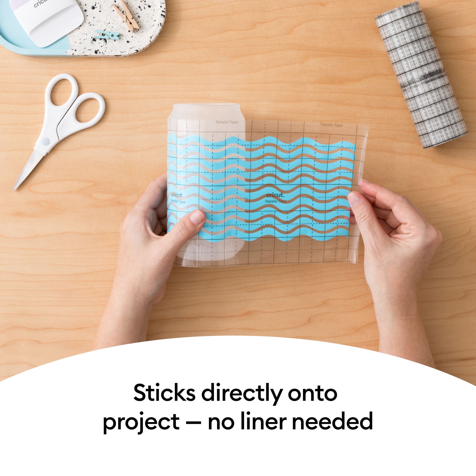 slide 6 of 7, Cricut Joy 10ft. Linerless Transfer Tape, Transparent, 5.5 in x 10 ft