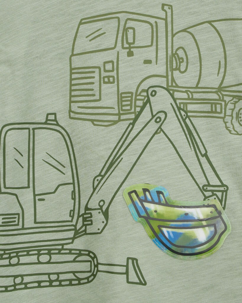 slide 4 of 4, Carter's Toddler Construction Cotton Blend Long-Sleeve Tee - Green Green 2T, 1 ct