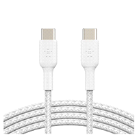 slide 15 of 21, Belkin Usb-C-To-Usb-C Braided Cable, 3.3', White, Cab004Bt1Mwh, 1 ct
