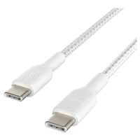 slide 13 of 21, Belkin Usb-C-To-Usb-C Braided Cable, 3.3', White, Cab004Bt1Mwh, 1 ct